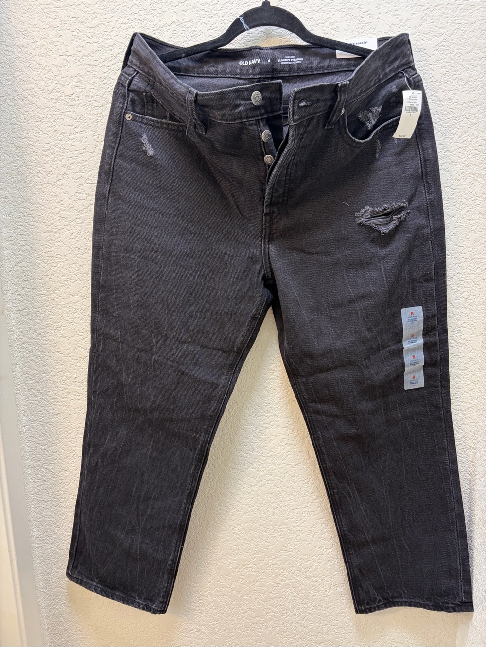 Old Navy Women's Black Distressed High-Rise Jeans